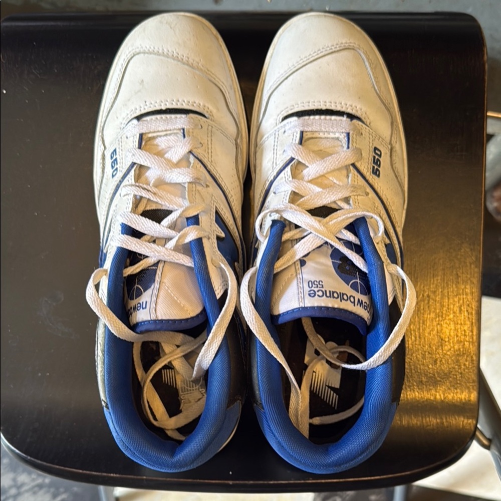 New Balance 550 White and Blue Sneakers